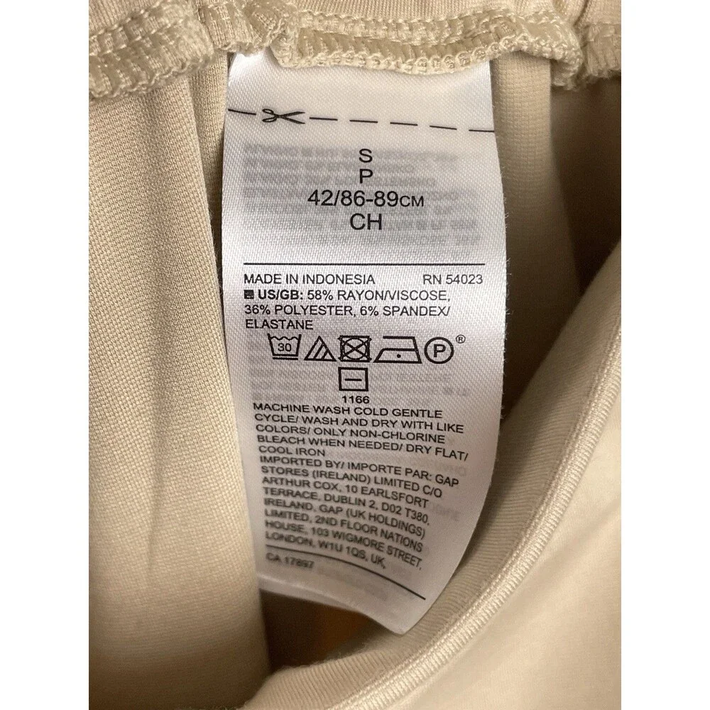 Banana Republic Women 28 Wide Leg Pants High Rise Beige Soft Drapey Preppy READ